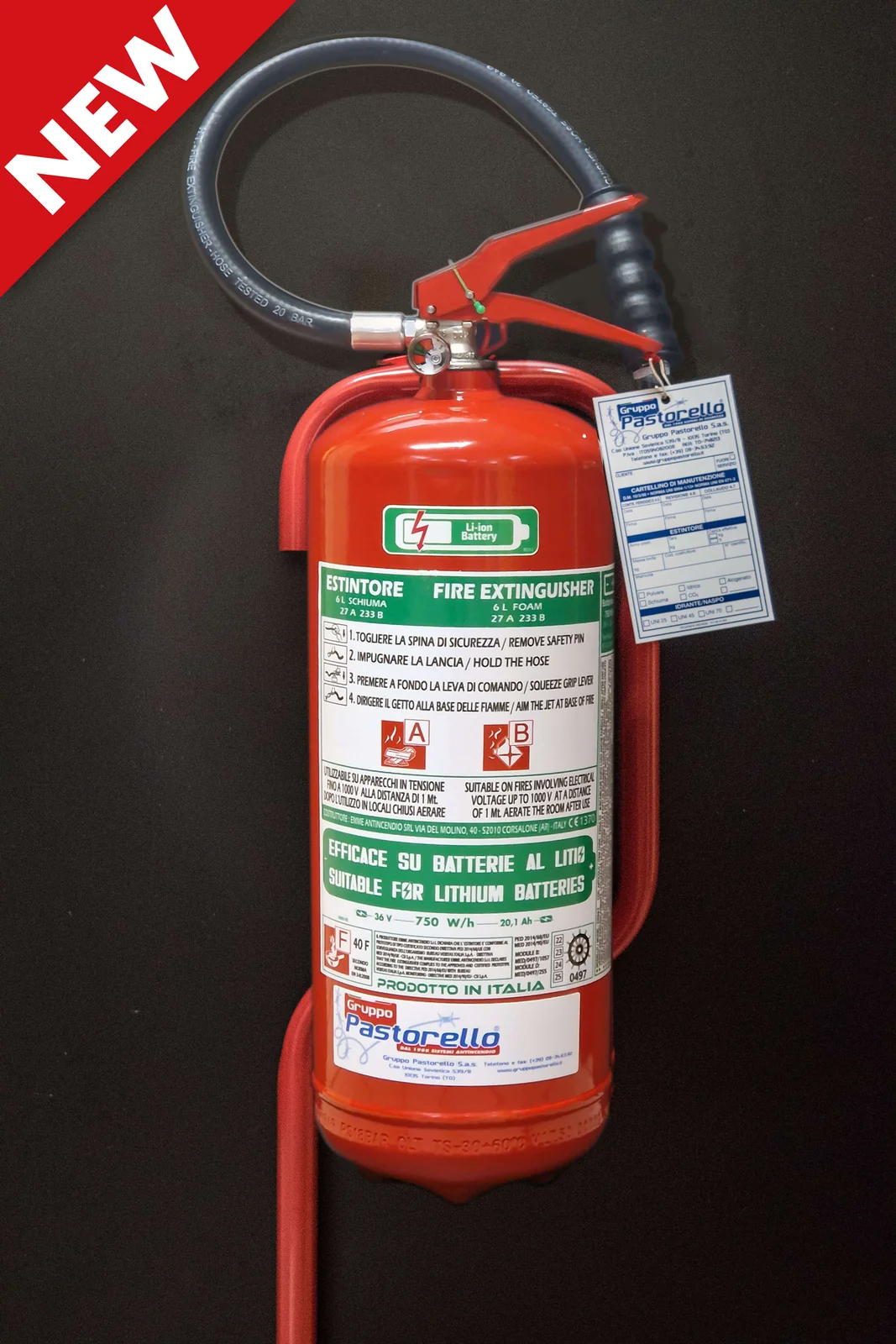 Estintore per batterie al litio da 6 lt.